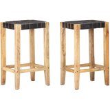  Barski stolci od prave kože 2 kom crni 75 cm | shoptok.hr