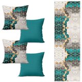 Minimalist Cushion Covers Namizni tekač in komplet 4 prevlek za blazine Optic - Minimalist Cushion Covers | Shoptok.si