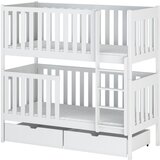 Molarem Home Drveni dječji krevet na kat Dawid s ladicom - bijeli - 200x90 cm - Madrac PE pjena 8 cm-spužvasti madrac | shoptok.hr