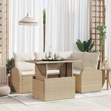  Sjedeća garnitura za vrt 5 kom. 4-Broj sjedala Bež Poli ratan | shoptok.hr