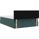  Otomanski krevet s madracem&amp LED tamnozeleni 140x200cm baršun | shoptok.hr