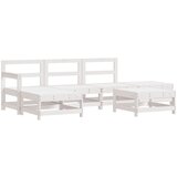 Maison Chic Seti vrtnega pohištva - Vrtna garnitura - Vrtni pohištvo set 6-delna bela trdna borovina, (21813290) | Shoptok.si