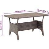 vidaXL Vrtni stol sivi 120 x 70 x 66 cm od poliratana | shoptok.hr