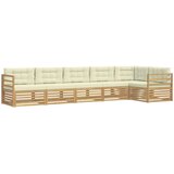  Set vanjskih sofa 6 pcs Bijela i krem 404 x 166,5 x 73 cm | shoptok.hr