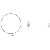  Ecolite W3090-12W - LED kupatilsko plafonsko svetlo LIRA LED/12W/230V IP44 | Eponuda.com