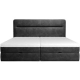 MID.YOU POSTELJA Z VZMETNICO 180 cm x 200 cm , les, tekstil, leseni material antracit | Shoptok.si