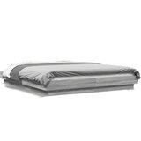 vidaXL Okvir za krevet s LED svjetlima boja hrasta 150 x 200 cm drveni | shoptok.hr