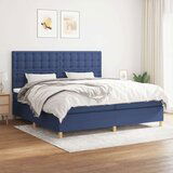  Box spring postelja z vzmetnico moder 200x200 cm blago, (20897094) Cene