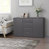 Maison Chic Komoda - Predalnik siva 120x35,5x75 cm iverna plošča, (21715975) | Shoptok.si