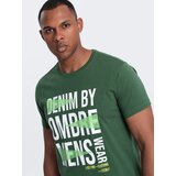 Ombre Men's cotton t-shirt with large inscription - green | shoptok.hr