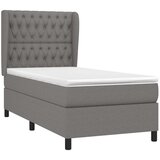  Krevet s oprugama i madracem tamnosivi 90 x 190 cm od tkanine | shoptok.hr