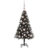 vidaXL Božično drevo med 150 LED z stojalom Črna 120 cm PVC | Shoptok.si