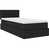  Krevet s prostorom za pohranu s LED-om Crna 90 x 190 cm tkanina | shoptok.hr