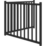 vidaXL Vrata za pse sklopiva 2 panela crna 160 cm od masivna jelovina | shoptok.hr