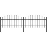  Vrtna ograda s vrhom koplja Čelik 359x125 cm Crna | shoptok.hr