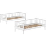 Vipack Bijeli dječji krevet od masivne bukve na kat/s dodatnim ležajem s prostorom za odlaganje 90x200 cm Forrest – | shoptok.hr