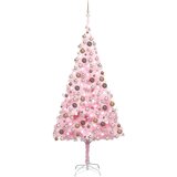 vidaXL umjetno božićno drvce LED s kuglicama ružičasto 240 cm PVC | shoptok.hr