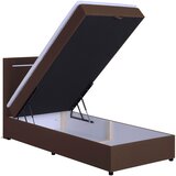 MID.YOU POSTELJA Z VZMETNICO 100 cm x 200 cm , tekstil, leseni material rjava | Shoptok.si