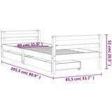  Okvir za dječji krevet s ladicama bijeli 80x200 cm od borovine | shoptok.hr