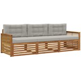 vidaXL Zunanja garnitura za sedenje 3 pcs Naravna in svetlo siva, (5000280543) | Shoptok.si
