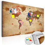  Slika na plutenoj podlozi - World Map: Brown Elegance 120x80 | shoptok.hr