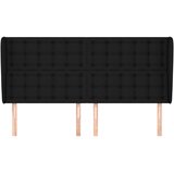  Uzglavlje s ušima crno 183x23x118/128 cm od tkanine | shoptok.hr