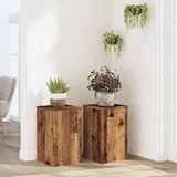 vidaXL Stojalo za rastline 2 kosa starinski les 30x30x50 cm inž. les