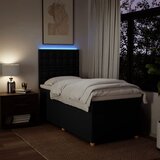  Krevet s oprugama i madracem crni 100 x 200 cm od tkanine | shoptok.hr