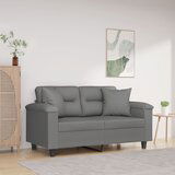  The Living Store Kavč dvosed z blazinami temno siv 120 cm tkanina iz mikrovlaken - Dvosed, (21494483) | Shoptok.si