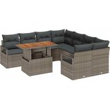  Vrtni set za objed s jastukom 9 pcs Siva i smeđa | shoptok.hr