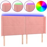  LED uzglavlje ružičasto 203x16x118/128 cm baršunasto | shoptok.hr