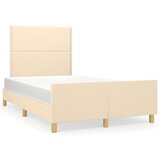  Posteljni okvir z vzglavjem krem 120x190 cm tkanina | Shoptok.si