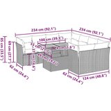  Vrtna garnitura - 9-dijelni set vrtnih sofa s jastucima crni od poliratana - Crna sa spremištem 1 | shoptok.hr