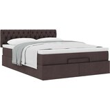 vidaXL Otomanski posteljni okvir z vzmetnico rjav 140x200 cm blago | Shoptok.si