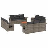 Maison Chic Seti vrtnega pohištva - Vrtna garnitura - Vrtni pohištvo set 13-delna z blazinami siv poli ratan, (21809776) | Shoptok.si
