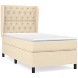  Okvir kreveta s oprugama i madrac krem 80x200 cm od tkanine | shoptok.hr