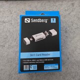  Odprta embalaža: Čitalec kartic Sandberg, USB-C+USB-A in micro USB | Shoptok.si