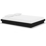Maison Chic Posteljni okvir - Dvoposteljna postelja - Zakonska postelja črn iz trdnega lesa 140x190 cm-J14105, (21774947) | Shoptok.si