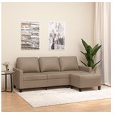 vidaXL Trosjed s tabureom boja cappuccina 180 cm od umjetne kože Cijene