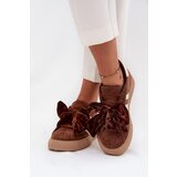 Boto Women's Sneakers With Suede Bow Brown Ashlyn | Shoptok.si