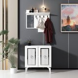 Woody Fashion masal - white, silver whitesilver hall stand