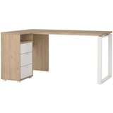 MID.YOU KOTNA PISALNA MIZA leseni material bela, barve hrasta | Shoptok.si
