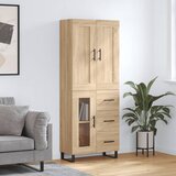 vidaXL Visoka komoda sonoma hrast 69,5x34x180 cm inženirski les | Shoptok.si