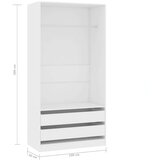  Ormar bijeli 100 x 50 x 200 cm od konstruiranog drva | shoptok.hr