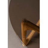 Dutchbone Okrogla mizica s stekleno mizno ploščo v naravni barvi ø 80 cm Naia – | Shoptok.si