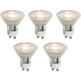 LUEDD Set van 5 GU10 50mm dimbare LED lampen helder 4.9W 500 lm 2700K | Shoptok.si