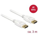 Delock DisplayPort priključni kabel DisplayPort vtič\, DisplayPort vtič 3.00 m bela 84878 pozlačeni konektorji DisplayPort kabel, (20424208) | Shoptok.si