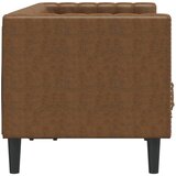 vidaXL Kavč chesterfield z vzglavniki dvosed rjav umetno semiš usnje | Shoptok.si