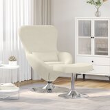 vidaXL Jajčasta fotelja s tabureom Krem baršun | shoptok.hr