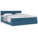  Okvir kreveta s madracima tamnoplavi 160x200cm baršunasti | shoptok.hr